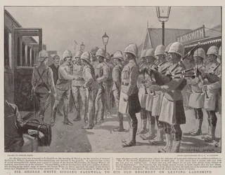 Sir George White Bidding Farewell to His Old Regiment on Leaving Ladysmith